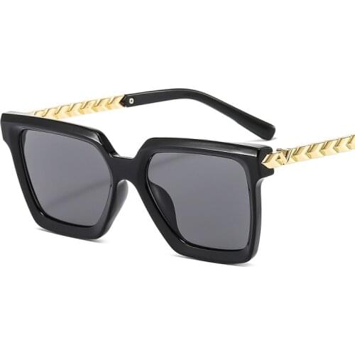 2021 New Fashion Cat Eye Sunglasses Women Men Leopard Black Gradient Lens Metal Luxury Frame Brand Designer Square Sunglasses