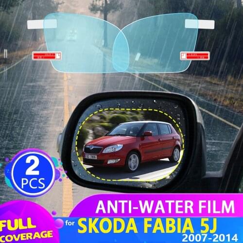 Car Rearview Mirror Film for Skoda Fabia 5J 2007 2008 2009 2010 2011 2012 2013 2014 MK2 Anti Fog Rainproof Sticker Accessories