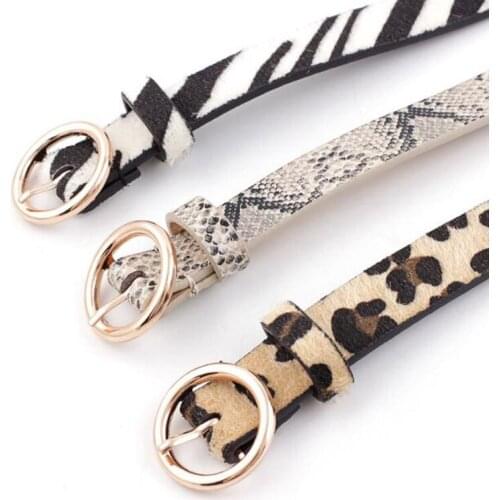 Fashion Leopard Belt Women For Jeans Harajuku Punk Buckle Belt Ladies Casual PU Leather Waist ceinture PJ296