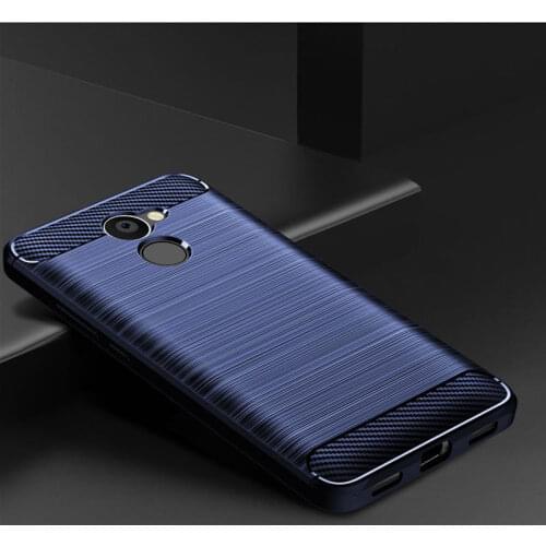 Silicon Bumper Huawei Y7 Prime 2017 Soft Phone Case Carbon Fiber Cover for Huawei Y7 Prime TRT-L21 TRT-L53 TRT-L21A Back Cover