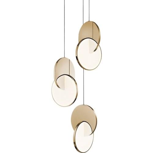 Nordic Simple Pendant Lamp Acrylic Cover Gold Chrome Dining Room Bedroom Cafe Art Decor Suspension Luminaire Modern Led Hanglamp
