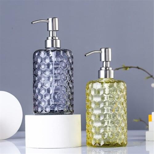 500ml Glass Soap Dispenser Nordic Bathroom Shampoo Bottles Hotel Home Hand Sanitizer Liquid Empty Refill Storage Sub-bottle