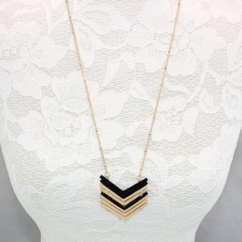 V Shape Metal Arrowhead Charms Pendant Necklace Long Gold Chain Collar Necklaces Geometric Accessories Jewelry