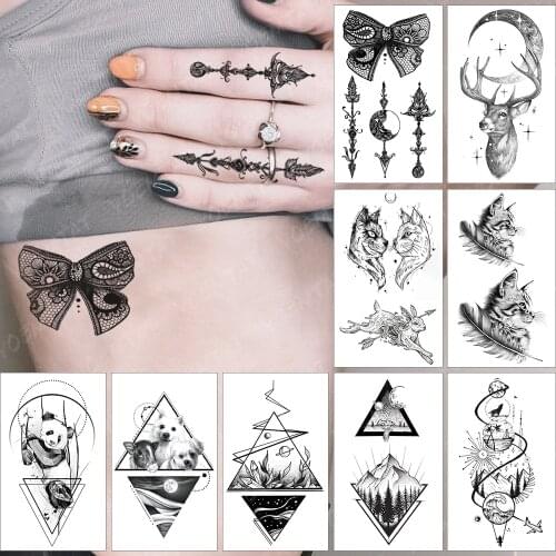 Waterproof Temporary Tattoo Sticker Lace Bow Flash Tatoo Vine Arrow Arm Wrist Fake Tatto For Body Art Women Men