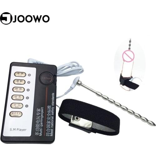 Electro Shock Time Delay Penis Rings Electricity Pluse Stimulate Cock Ring Sex Toys for Men Dick Male Urethral Dilator