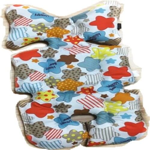 Cotton Cartoon Print All Seasons Five-Point Baby Stroller Pad Kids High Chair Cushion Childrens Supplies