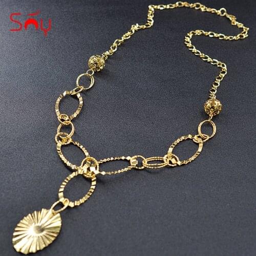 Sunny Jewelry Fashion Jewelry 2019 Round Ball Necklace Long Chain Womens Jewelry High Quality Necklaces Classic For Wedding