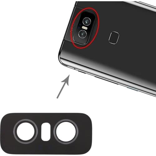 Glass Lens Cover for Asus Zenfone 6 ZS630KL l01WD Mobile Phone Replacement Back Camera Lens Housing Cover with Frame Holder