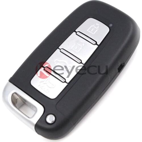 KEYECU Replacement 4 Button Smart Remote Key Shell Case FOB For HYUNDAI Equus Genesis Veloster Uncut Blank Blade