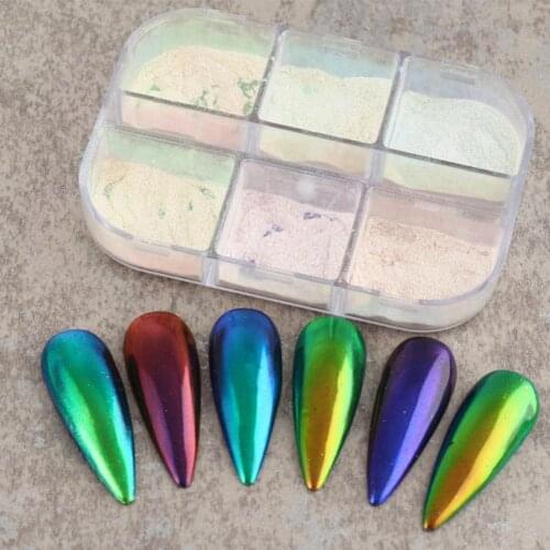 Nail Mirror Powder Shiny Penetration Lightweight Sparkly Aurora Nail Glitter Powders DIY Manicure Holographic Decoration Nail
