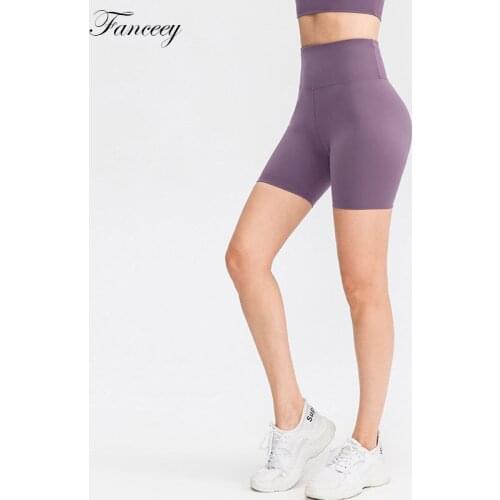 Fanceey High Waist Workout Shorts Women Sport Fitness Gym Yoga Shorts with Pockets Quick Dry Push Up Women Biker Cycling Shorts