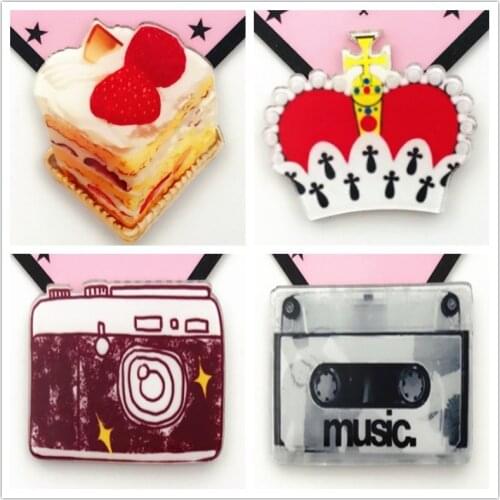 1 PCS Painting Cake Crown Badges for Clothes Acrylic Badges Kawaii Icons on Backpack Pin Brooch Badge Jewelry Gift