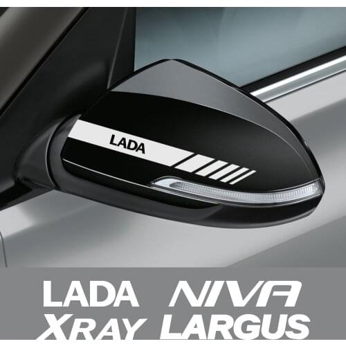 2PCS Car Rearview Mirror Stickers For Lada LARGUS Fl NIVA Bronto Xray Narxi Auto Accessories Long Strip Decor Vinyl Film Decals