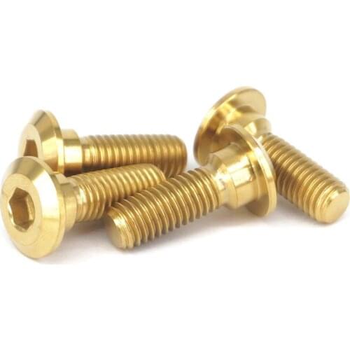 4 PCS M8x24mm Golden GR5 Titanium Screw Bolts For Motorcycle Disc Brake