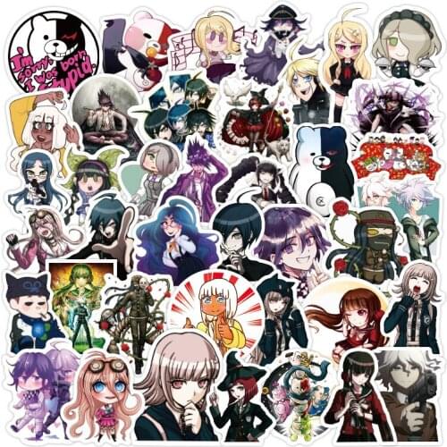 50Pcs Danganronpa Cosplay Anime Stickers Waterproof Decal Sticker for Laptop Phone Car Book Desk DIY Stiker