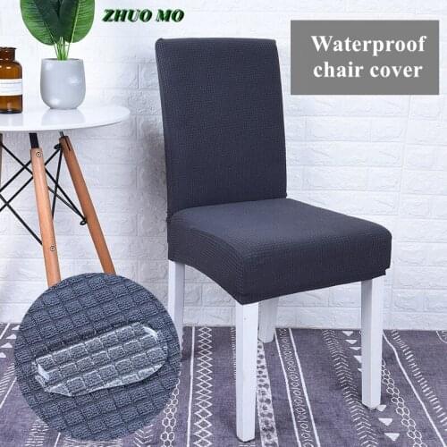 2pcs Super Waterproof Stretch Chair Cover Jacquard Fabric Elastic Spandex Seat for home For Dining Room Kitchen Chair Cover