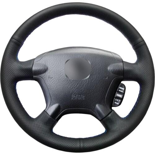 Black PU Faux Leather DIY Hand-stitched Car Steering Wheel Cover for Honda CR-V CRV 2002 2003 2004 2005 2006