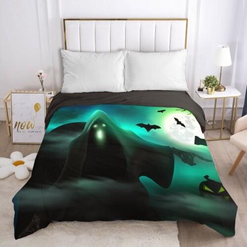 Cartoon Hallowmas Childrens Duvet cover Quilt/Blanket/Comfortable Case Bedding for kids baby boy girls for Home blackish green