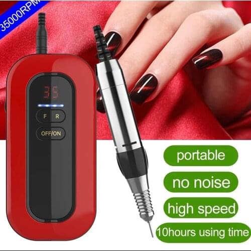 Electric Portable 35000rmp Nail Drill Machine Manicure Set Device Pedicure Kit Electric File Gel Nail Art Polisher Tool