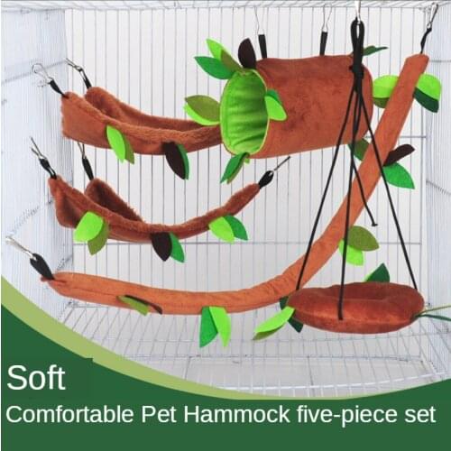 Hamster Hammock Squirrel Rabbit Cage Hamster House Toys Guinea Pig Cage Small Pet Hammock Mouse Ferrets Hanging Bed for Cats