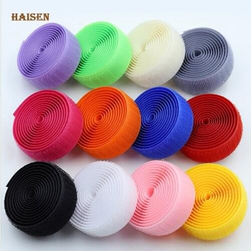 Haisen,2cm*1M Soft Nylon Hook and Loop Adhesive Fastener,AB Sticky Stickers/ Magic Tape For DIY Sewing Accessories Garment,Bag