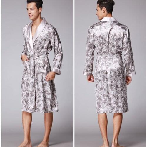 Chinese mens rayon pajamas Robe de nuit Bathrobe robe loose Pyjamas casual home service mens kimono bathrobe robe for men