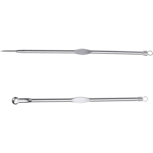 Stainless Steel Blackhead Acne Blemish Pimple Extractor Remover Needle + Clip