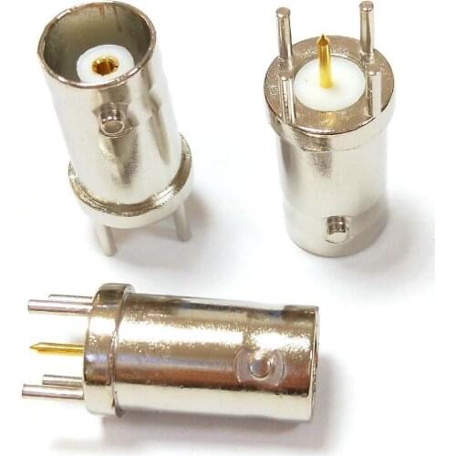 100pcs 50 Ohm RF coax connector BNC female solder PCB mount CONNECTOR