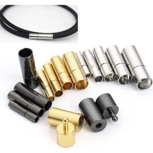 20pcs/Lot Round Metal Magnetic Clasps Fits 2.5/2/3/4/5/6mm Leather Cord Bracelets Necklaces End Caps Connectors For Diy Jewelry