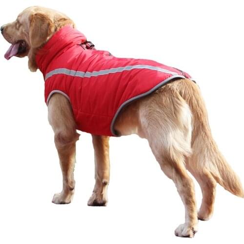 Pet Jacket Sport Coat With Harness Autumn Winter Warm Dog Clothes Vest Windproof Waterproof For Medium Large Dogs Coat Outfits