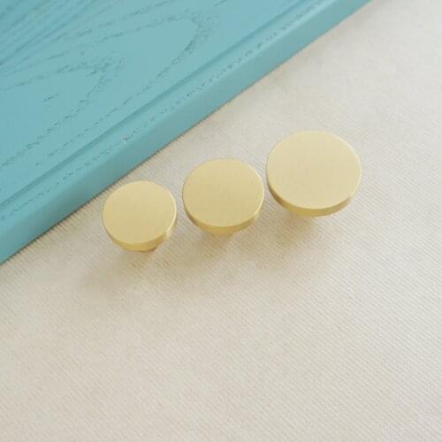 Brass Furniture Handles Dia 20mm Cabinet Knob Drawer Handle Wardrobe Dresser Pulls Kitchen Cupboard Knobs Furniture Hardware