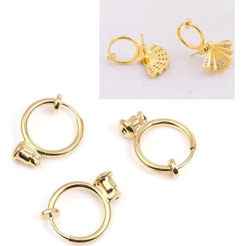 DoreenBeads Copper Non Piercing Clip-on Earring Converter Turn Any Stud Into Clip-on Silicone Anti-Pain Ear Clip Cushions DIY