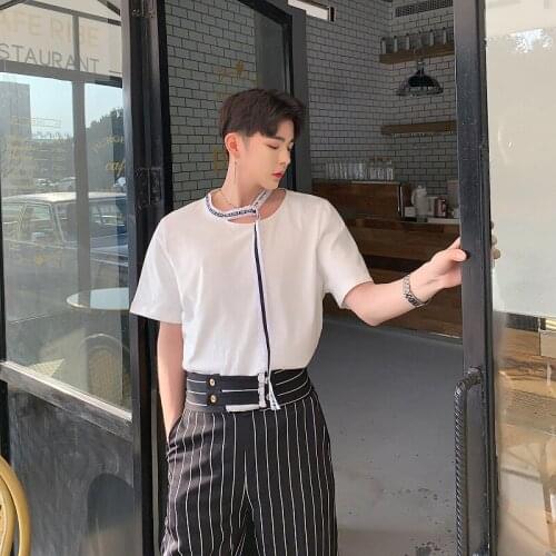 Men High Waist Stripe Casual Pant Fashion Hip Hop Harem Trousers Male Women Suit Pants Streetwear