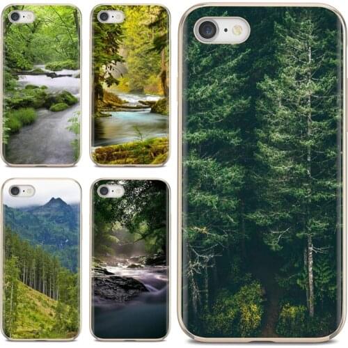 Green forest river Print For Huawei Y6 Y5 2019 For Xiaomi Redmi Note 4 5 6 7 8 Pro Mi A1 A2 A3 6X 5X 7A Soft Skin Case