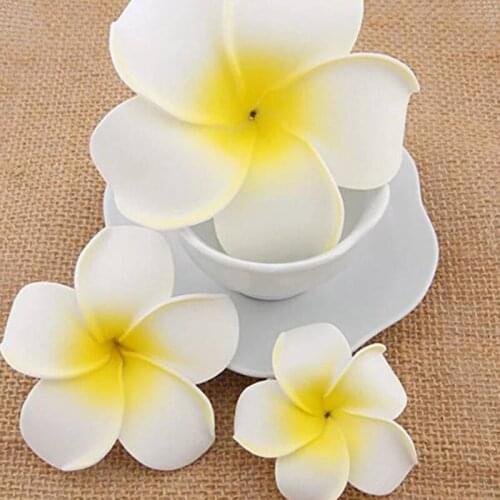 NHBR 100pcs Frangipani Hawaii Flower Head Foam Decor for Wedding Craft Style Flowers Hawaii ennes