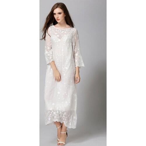 Free Shipping Womens White long Nightgown Flower Satin Slip Sleepwear Two Pieces Set Princess Nightdress