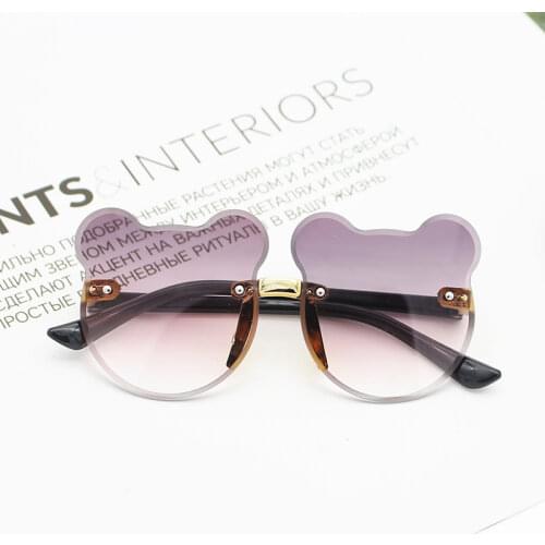 The New 2021 Cute Cartoon Bear Sunglasses Anti-glare Anti-radiation Fashion Baby Sunglasses Glasses Trendy Girls Boys