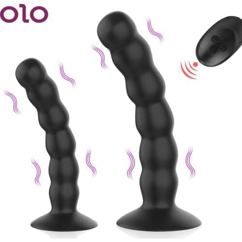 OLO 10 Modes Anal Beads Vibrator Plug Strong Suction Cup Vagina Prostate Massage Sex Toys for Women Men