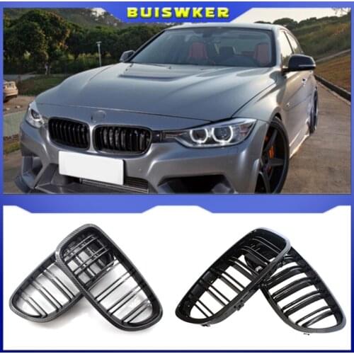 Front Hood Kidney Grille Bumper Black Dual Grill Fit for BMW F10 F11 F18 5-Series 2010-2016,Car Accessories Replacement Part