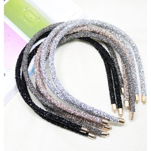 New Fashion Flash Drill With Teeth Narrow Side Thin Womens Hair Band Bezel Turban Headband Girls Non-slip Hair Accessories