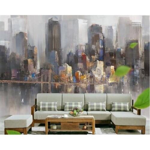 WELLYU Advanced decorative silk cloth wallpaper abstract oil painting television sofa background wall wallpaper for walls 3 d3D