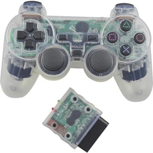 Transparent 2.4G Wireless Gamepad For Sony PS2 Controller Vibration Shock Joystick For Playstation 2 Controle Gaming Accessory