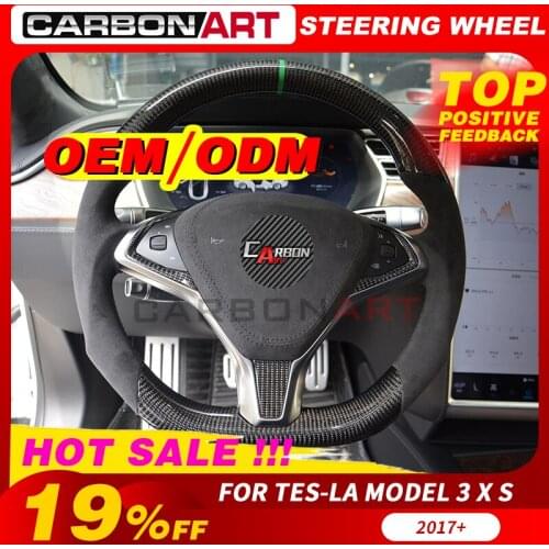 Carbon fiber steering wheel for tesla s 2017 suv model 3 WYE 85W interior customized sports design luxury carbon steeering wheel