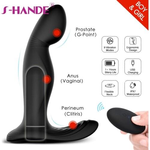 SHANDE Prostate Massager for Men Anal Plug Vibrator Male Sex Toys Vibrators Dildo for Women Vagina Remote Control Stimulator
