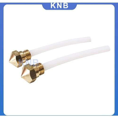 2pcs MK7/8 Extruder Nozzle 0.4mm Nozzle with Tube For 1.75mm Filament M6 Threaded Brass 3D Printer Part