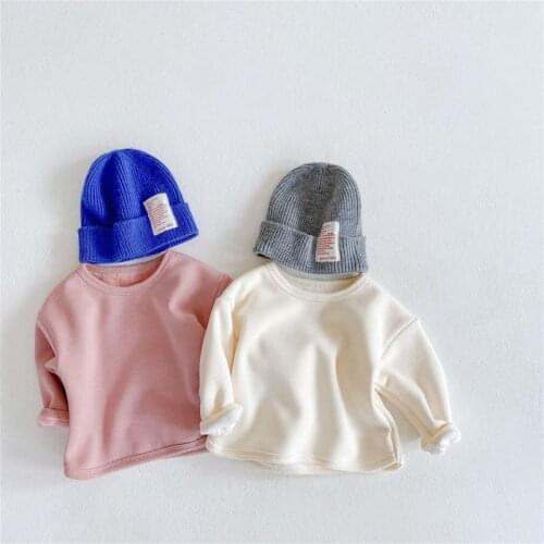 T 2020 Kids Baby Girls Clothes Cotton Long Sleeve T Shirts velvet for Children Girls Autumn Spring Baby Clothing