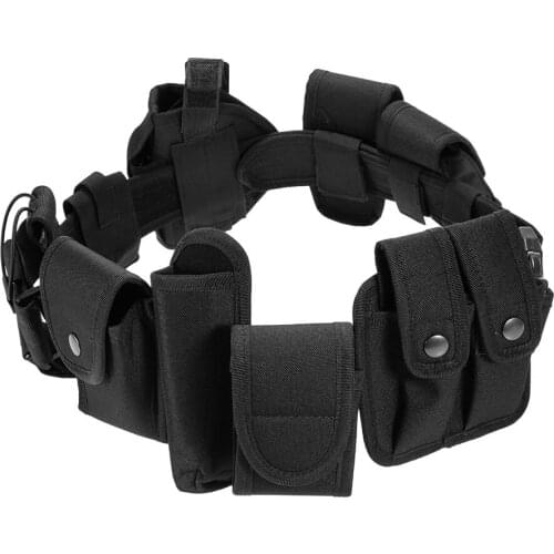 Tactical Airsoft Multifunctional Outdoor Training Duty Belt Security Belts Holster Magazine Pouch Set Black