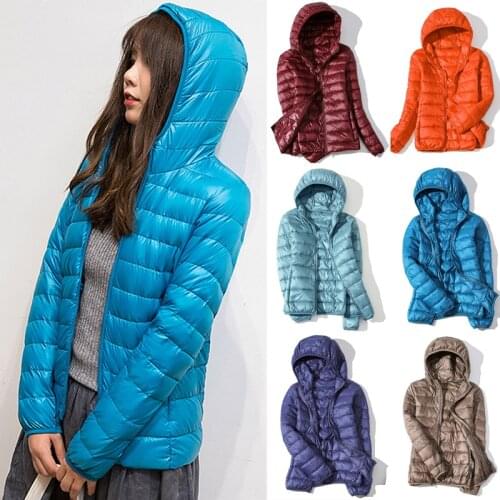 Lightweight Down Jacket Womens Autumn and Winter Warm Jacket Plus Size Short Womens White Duck Down Jacket