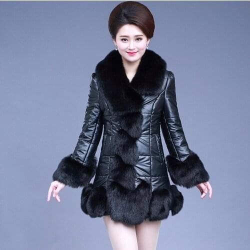 Autumn winter new 4XL women Faux fur one asymmetric coat female Medium length fake fur coat imitation fur thick cotton coat s97