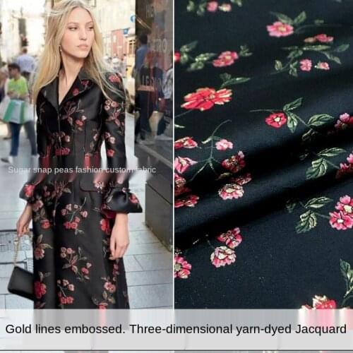 Gold silk three-dimensional embossed dark-grain yarn-dyed jacquard fabric, sewing fabric factory shop is not out of stock